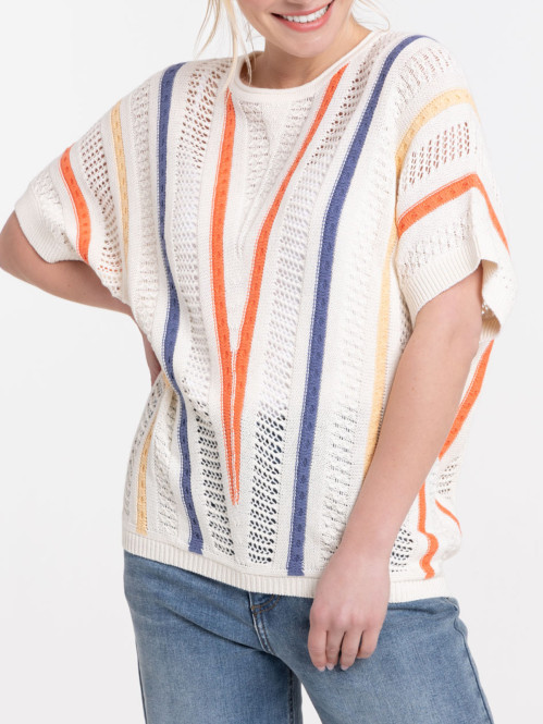 Pull manches courtes femme
