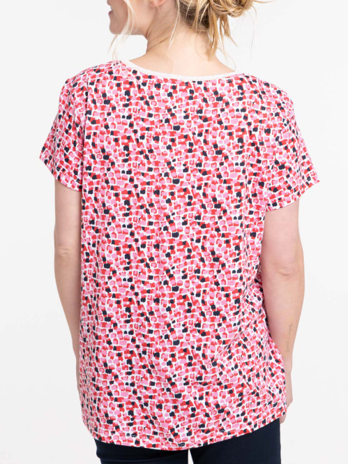 T-shirt col V imprimé femme