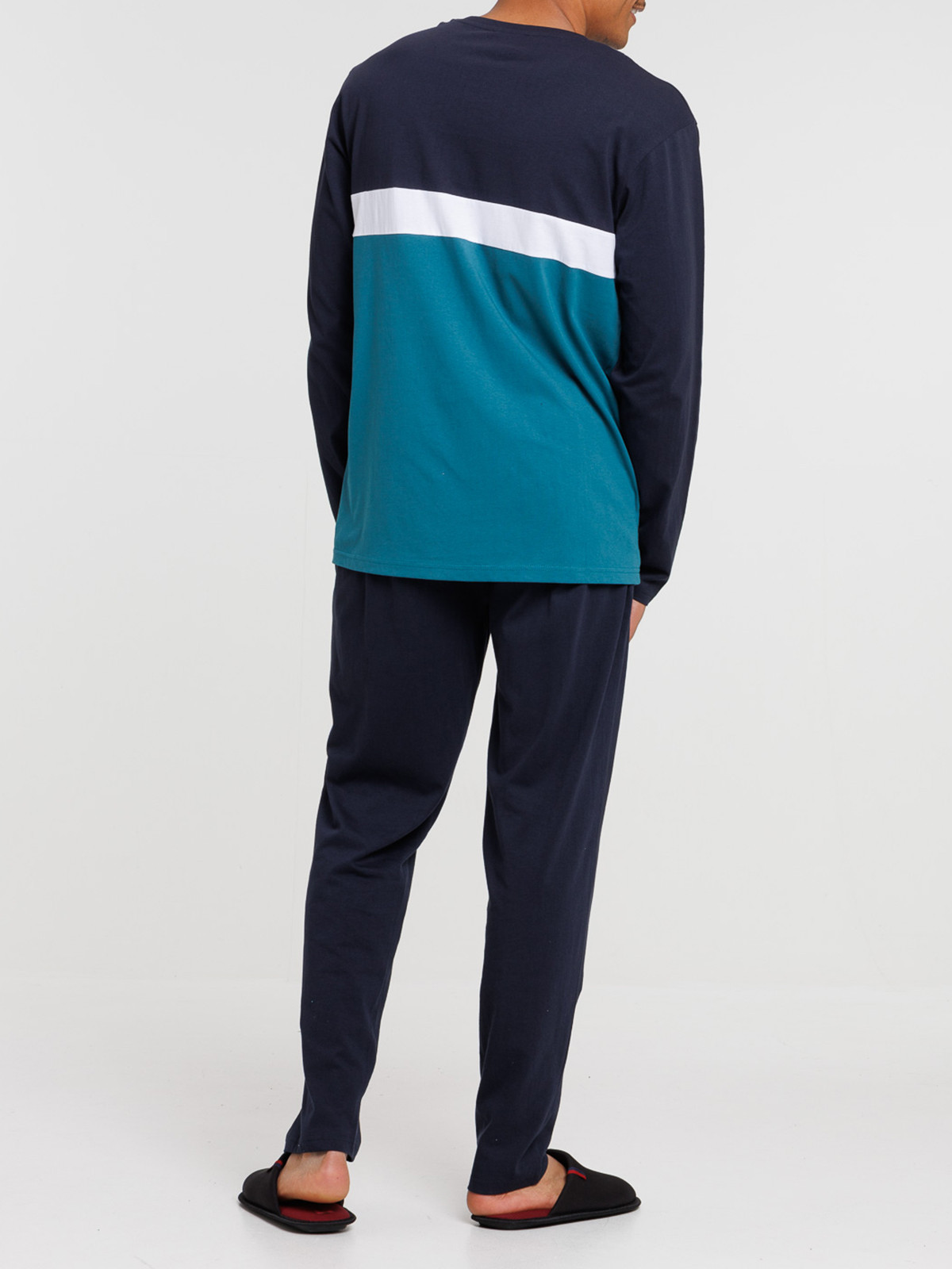 Pyjama tricolore bleu cascade homme Pyjama tricolore bleu cascade homme