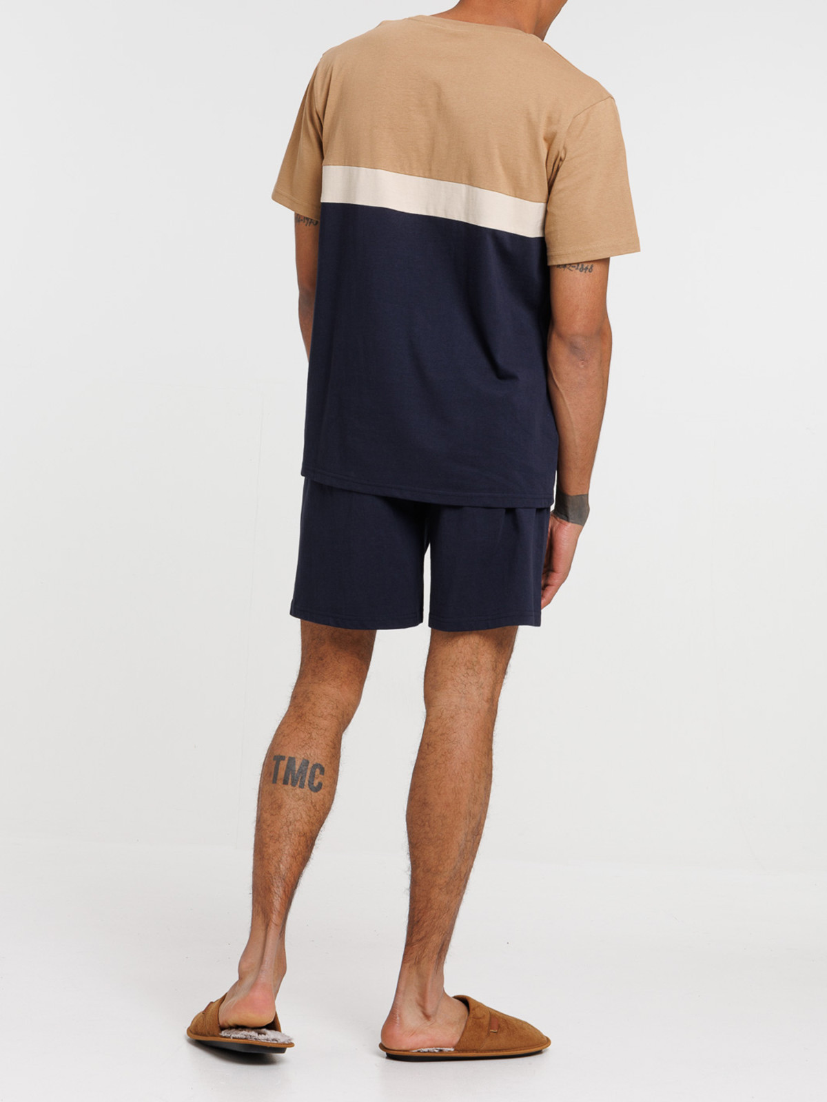 Pyjashort tricolore fauve homme Pyjashort tricolore fauve homme