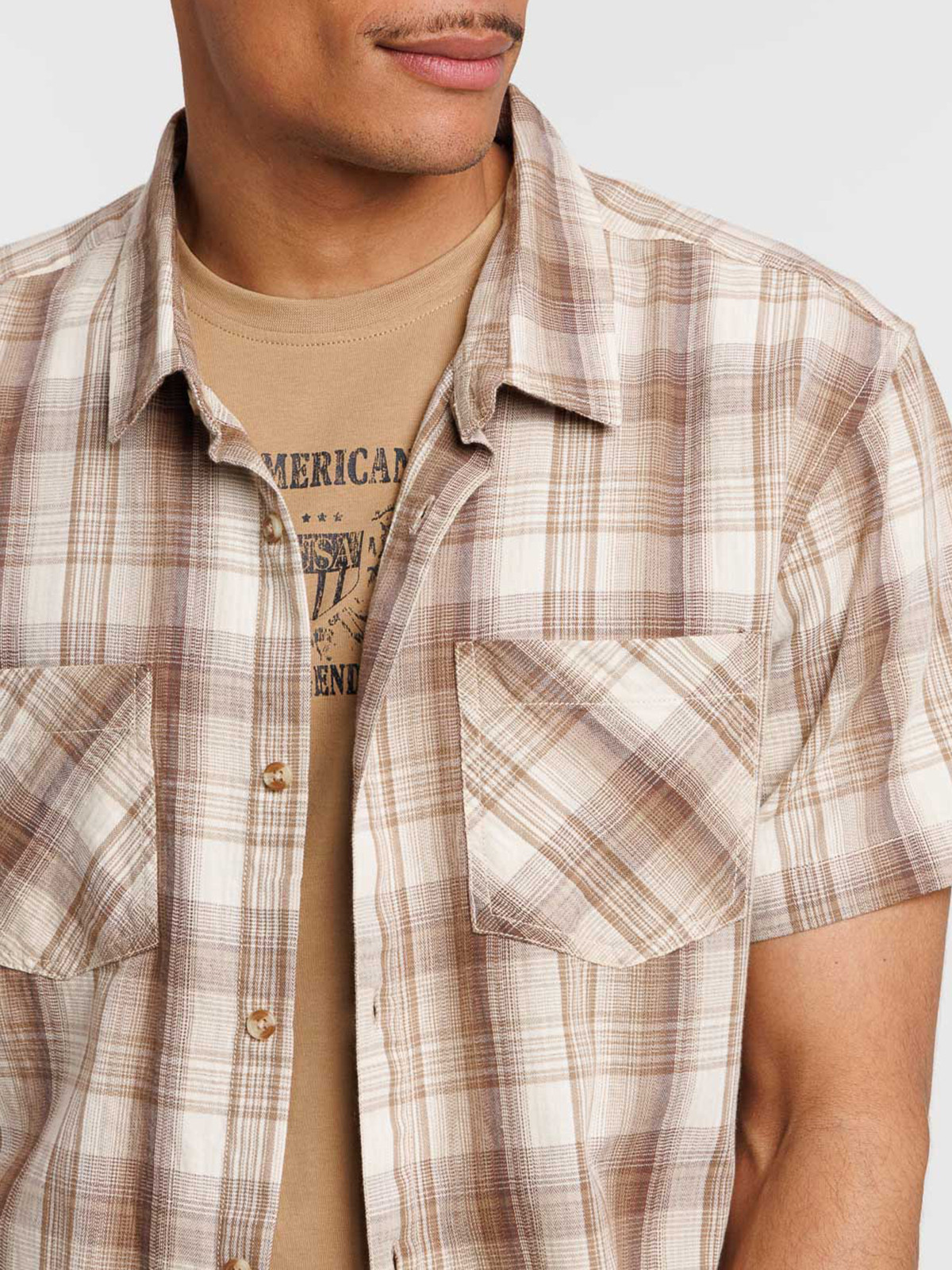 Chemisette à carreaux homme