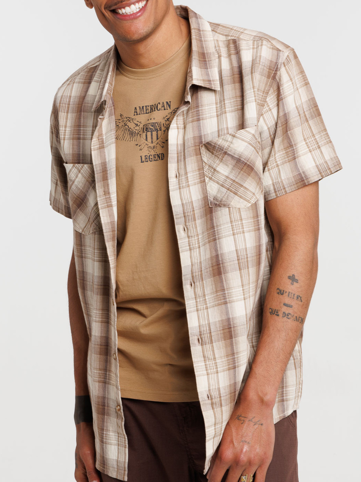 Chemisette à carreaux homme