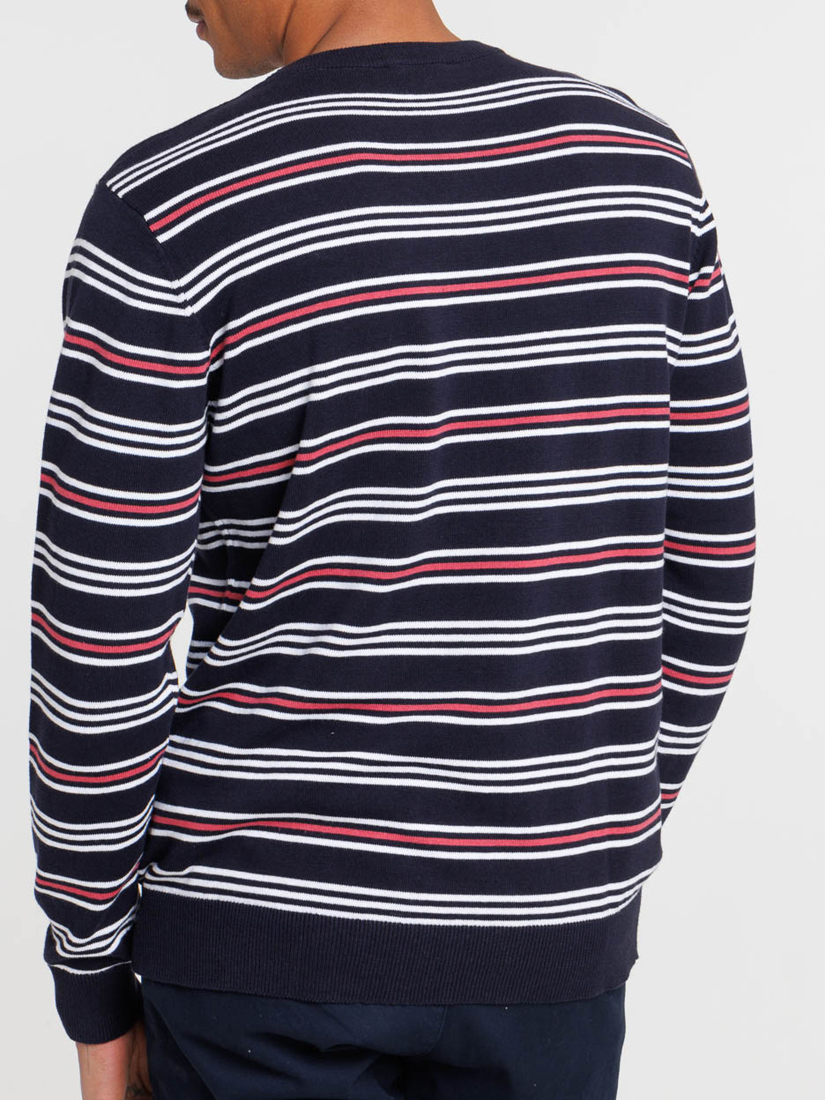Pull rayé 100% coton homme
