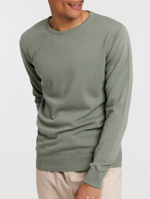 Pull 100% coton vert camou...