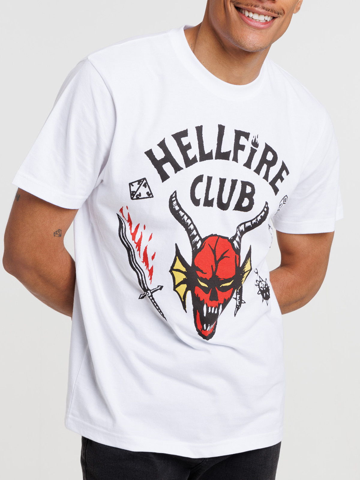 Tee-shirt blanc Hellfire homme
