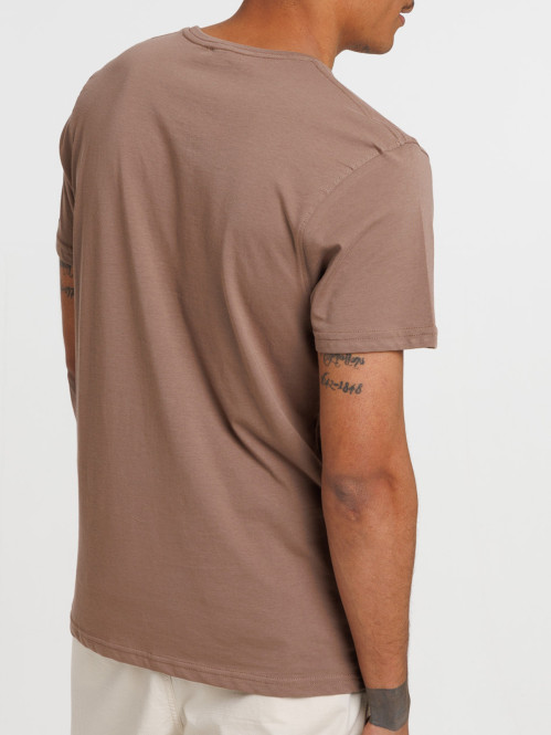 T-shirt col V mocca latte homme T-shirt col V mocca latte homme