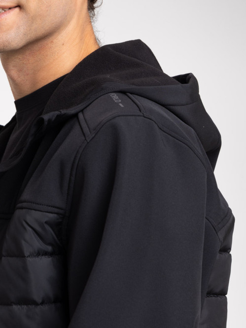 Blouson bi-matière noir homme