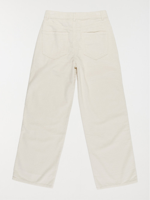 Pantalon écru velours fille...