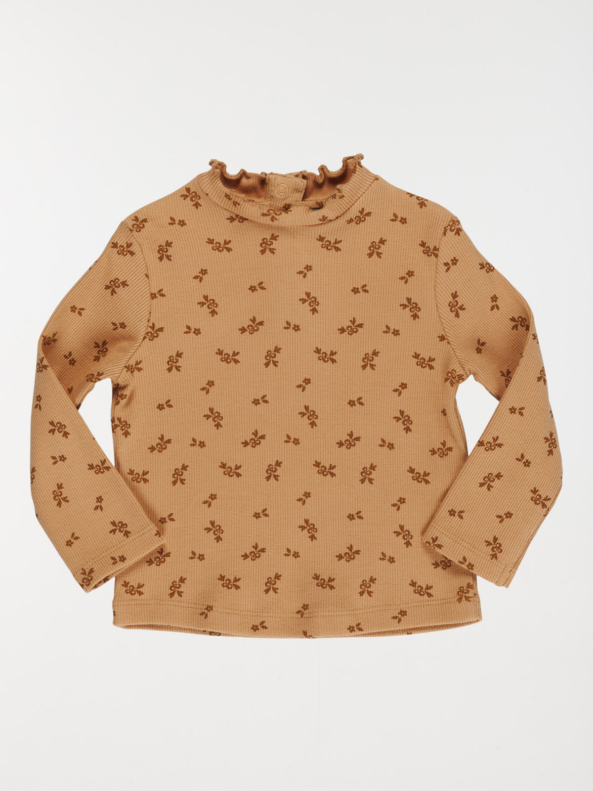 T-shirt col montant fleur fille (3-36M)