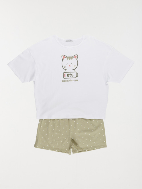 Pyjashort chat fille (XXS-M)