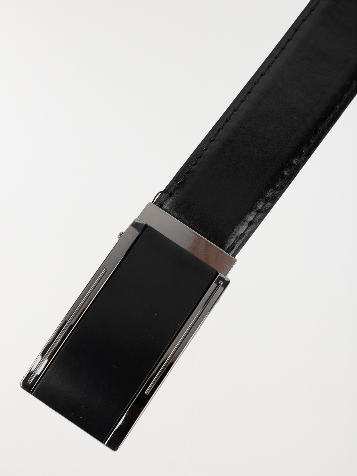 Ceinture noire boucle plaque homme 