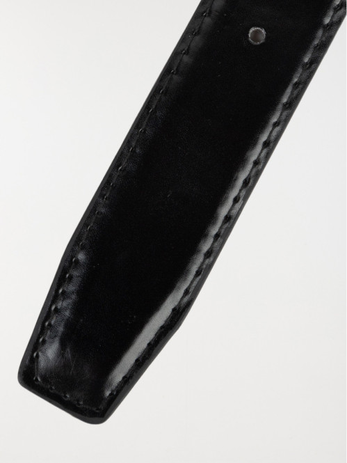 Ceinture noire boucle plaque homme 