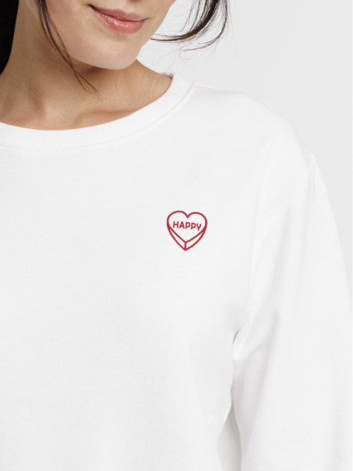 Sweat à message coeur femme