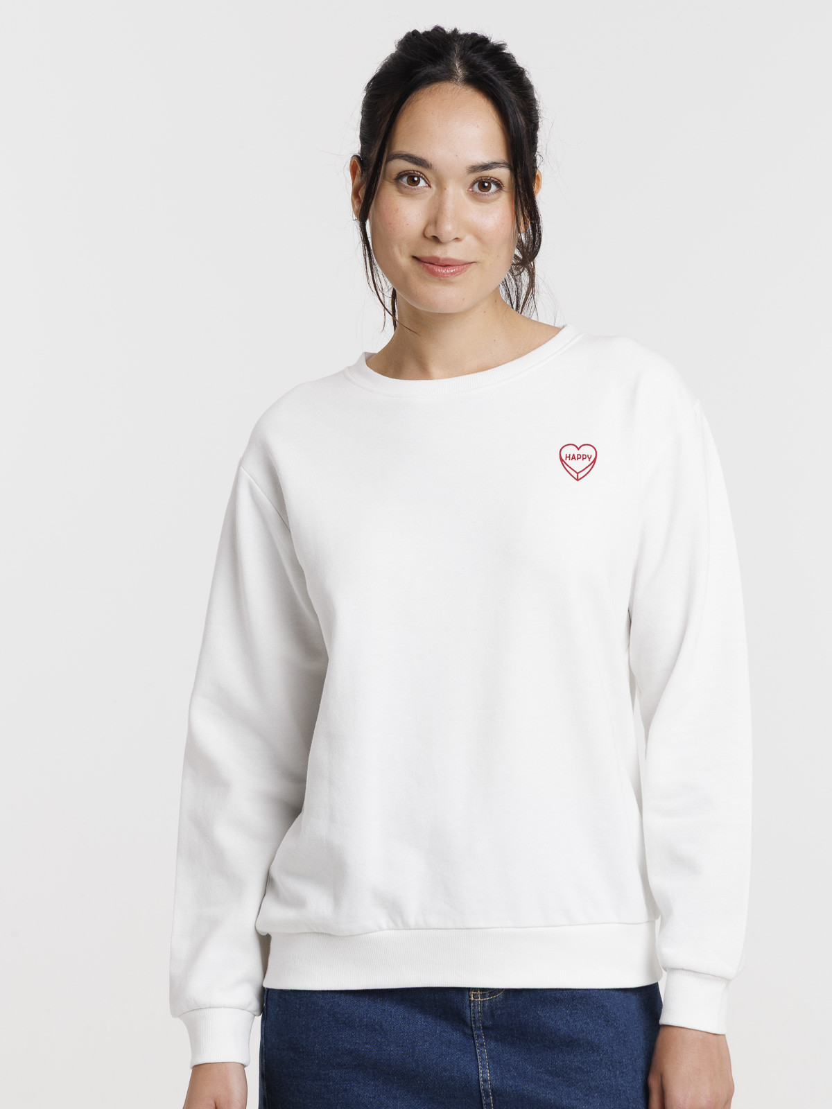 Sweat à message coeur femme