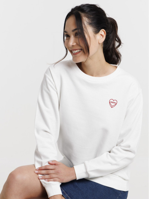 Sweat à message coeur femme
