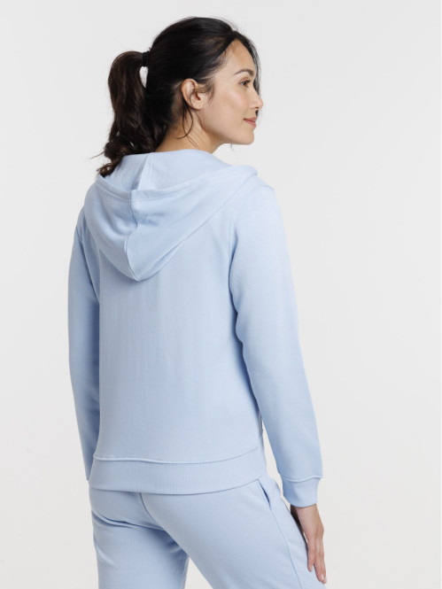 Sweat bleu pâle zippé à capuche femme Sweat bleu pâle zippé à capuche femme