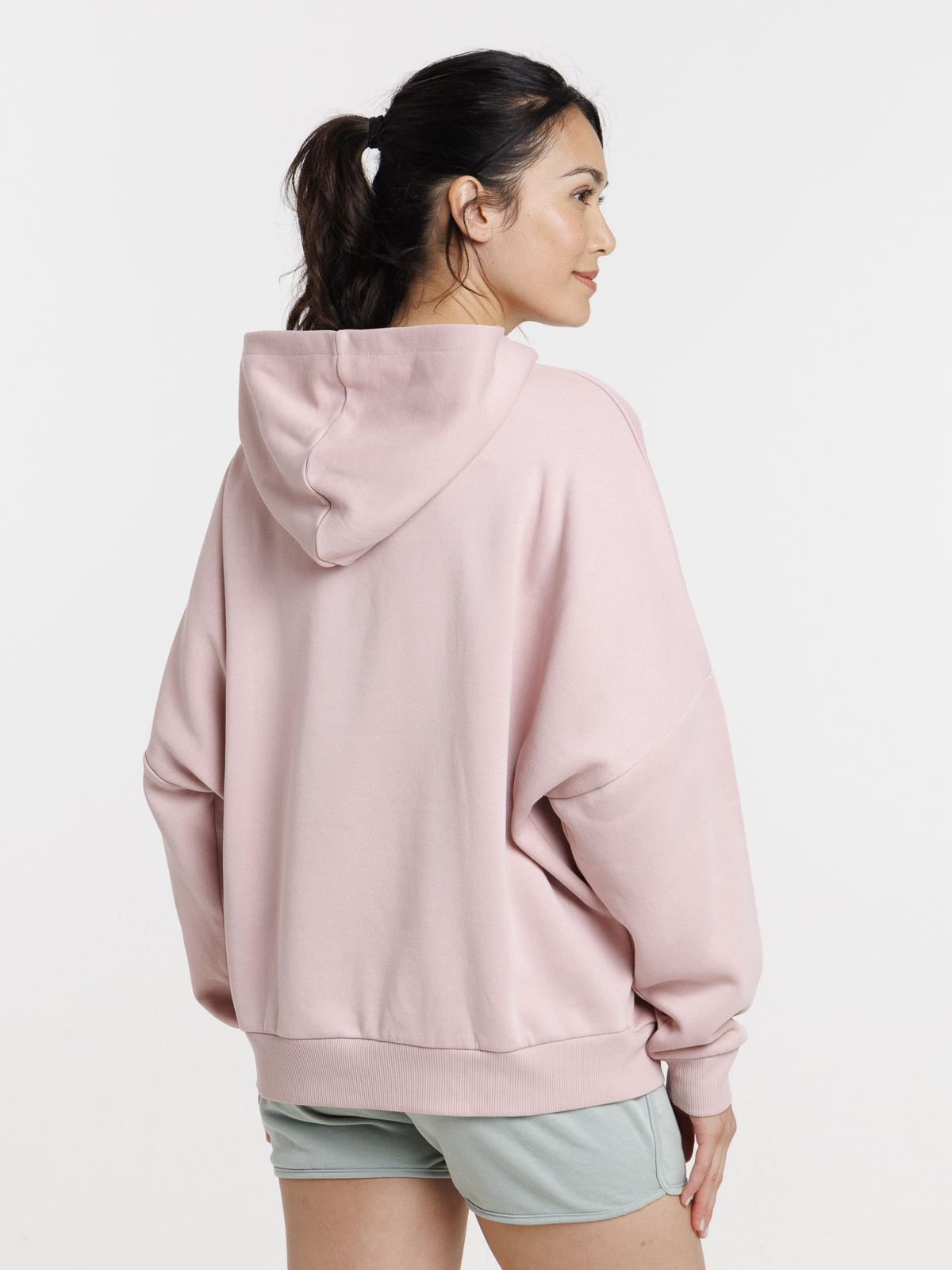 Sweat capuche basique quartz rose femme