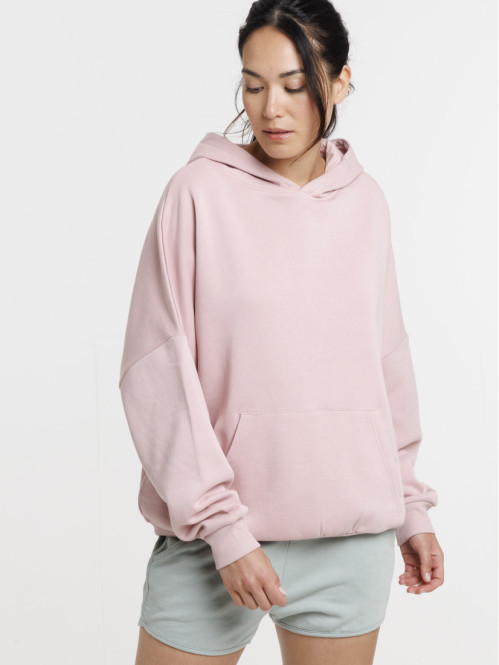 Sweat capuche basique quartz rose femme