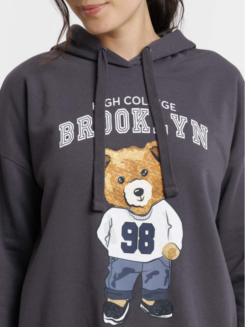 Sweat à capuche ourson femme