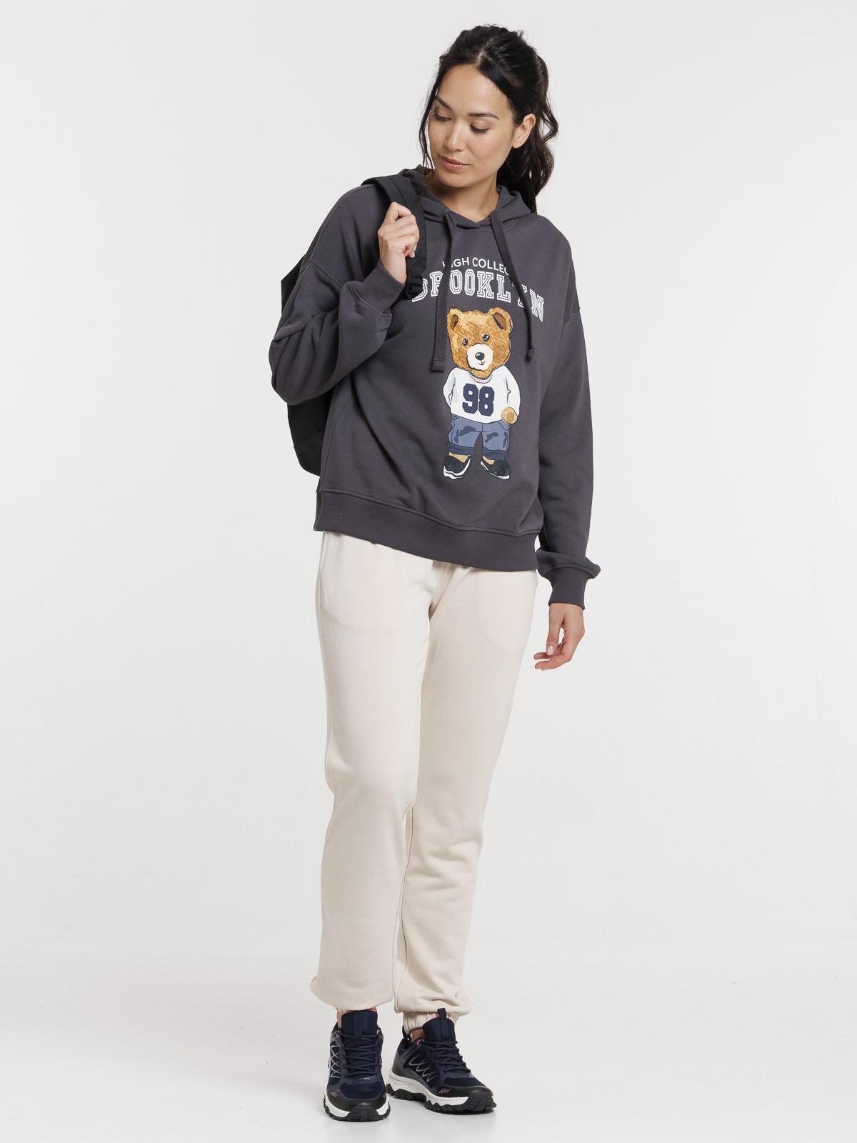 Sweat à capuche ourson femme