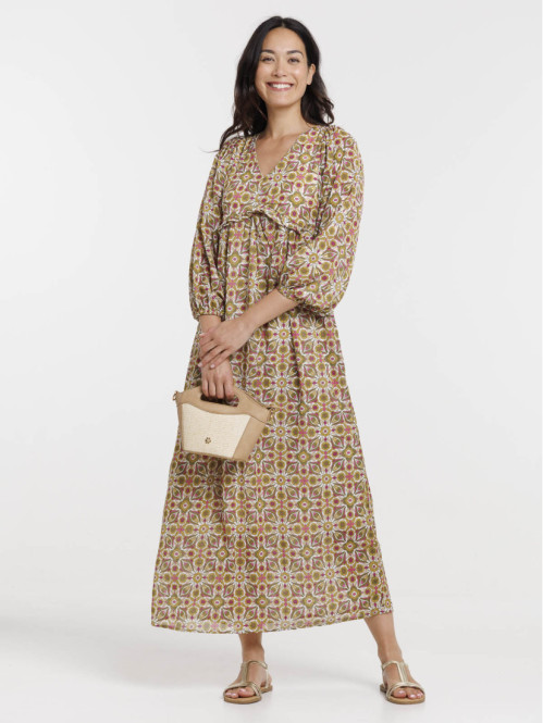 Robe longue imprimée femme...