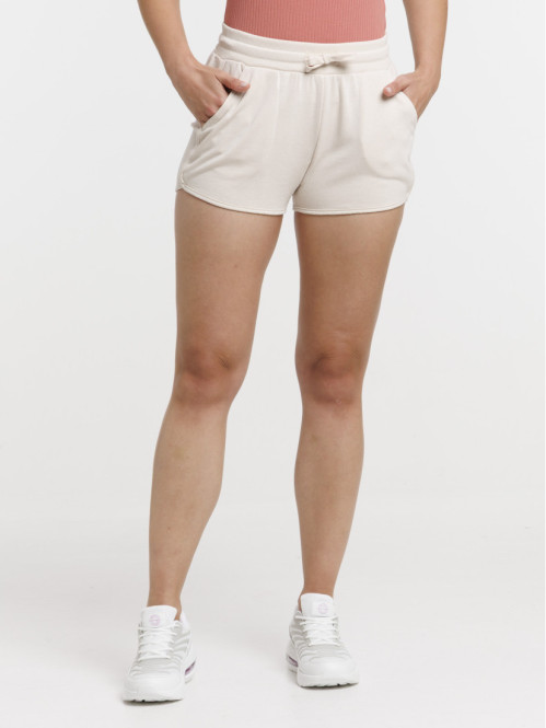 Short basique beige grisé femme