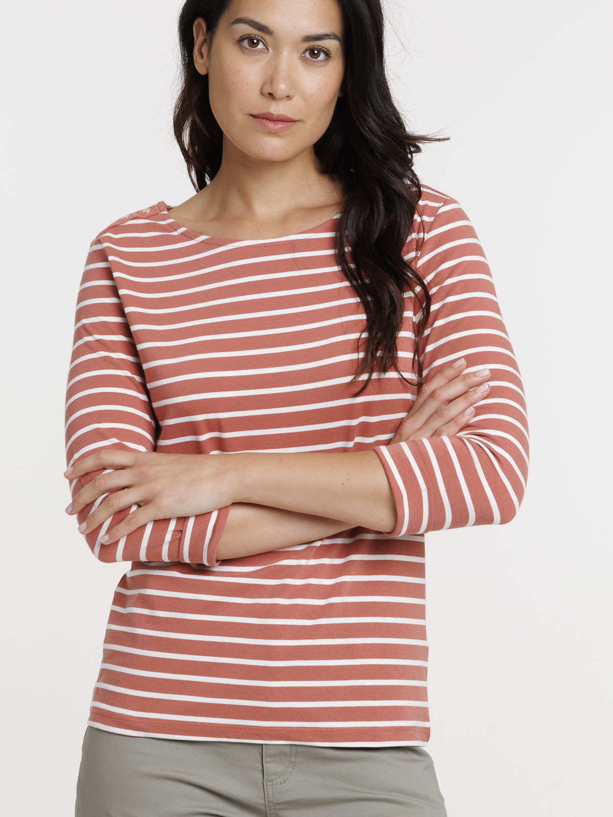 T-shirt rosewood rayé écru femme T-shirt rosewood rayé écru femme
