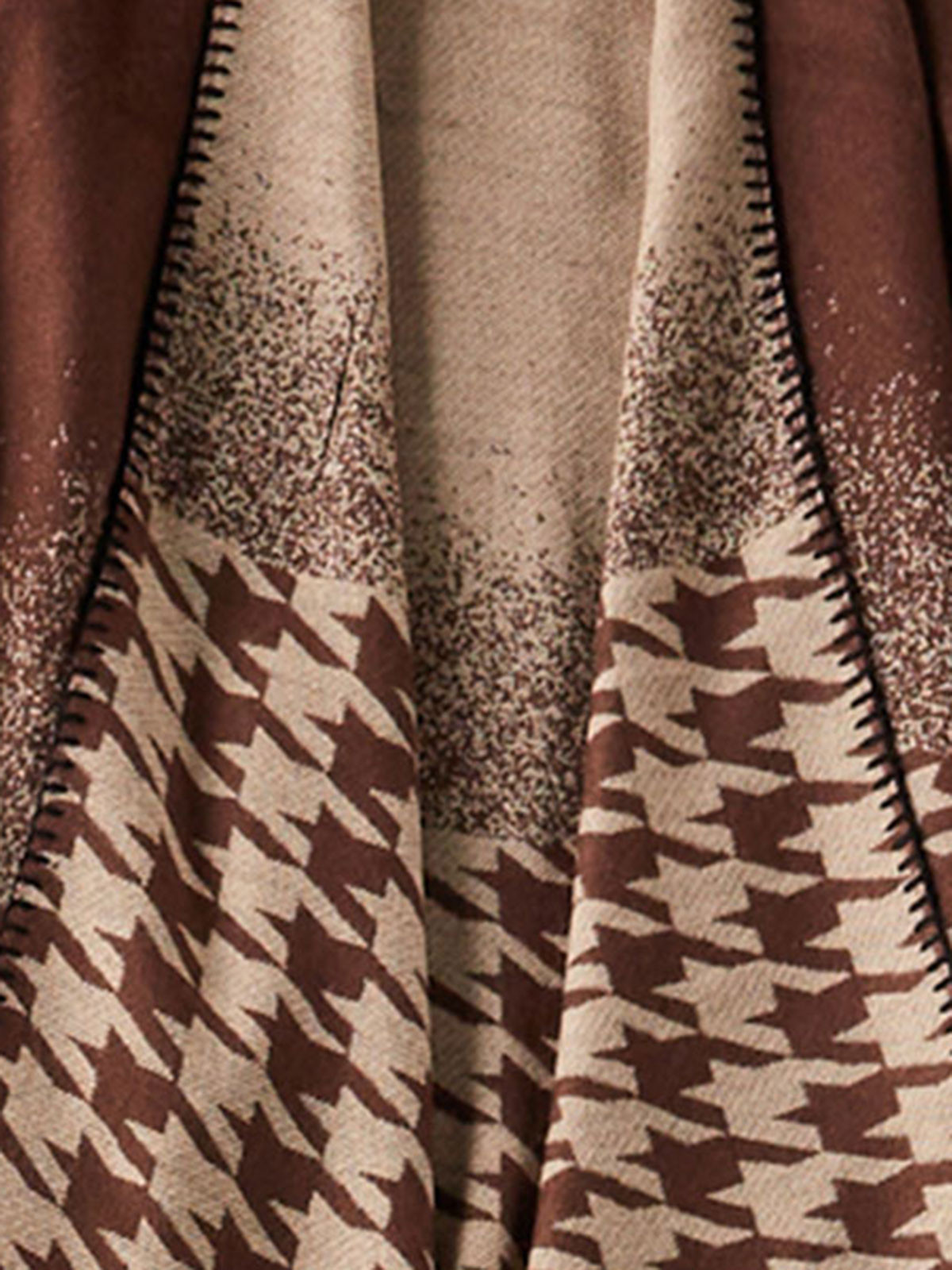 Poncho motif pied de coq femme Poncho motif pied de coq femme