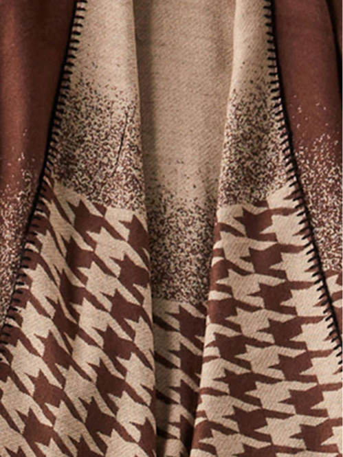 Poncho motif pied de coq femme Poncho motif pied de coq femme