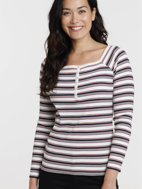 T-shirt rayé manches longues femme