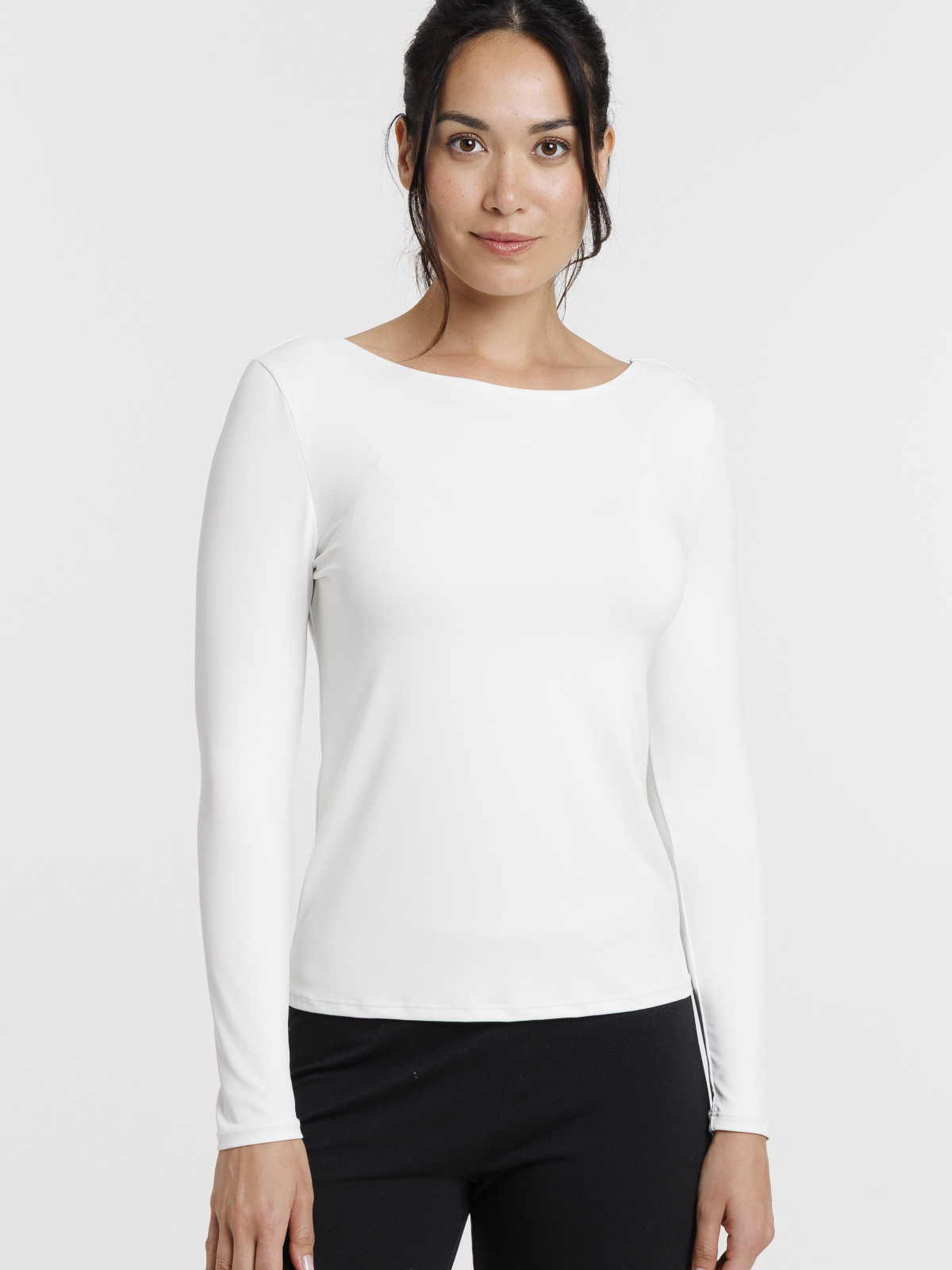T-shirt écru manches longues femme