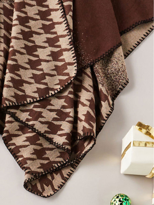 Poncho motif pied de coq femme Poncho motif pied de coq femme