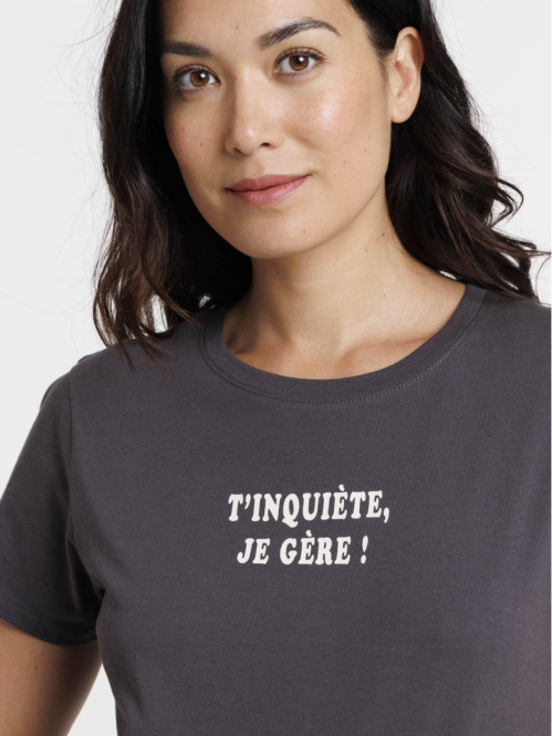 T-shirt message asphalte femme