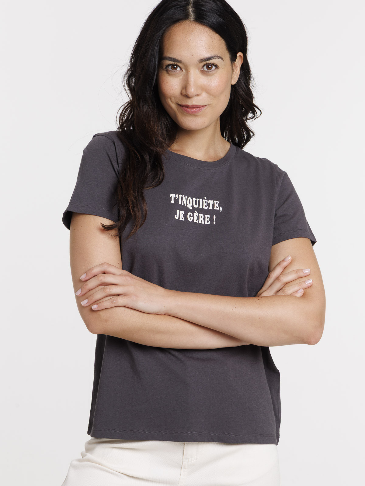 T-shirt message asphalte femme