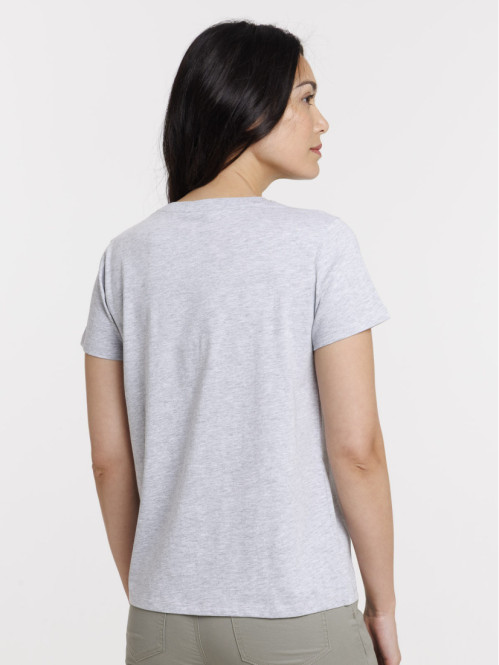 T-shirt message gris chiné...