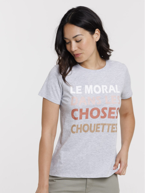 T-shirt message gris chiné...