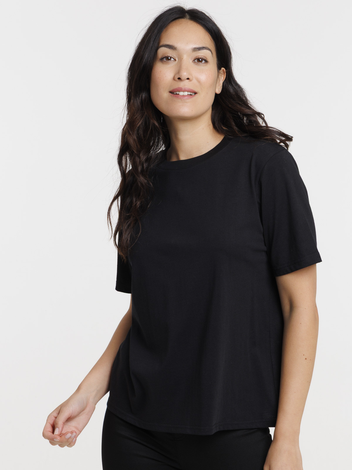T-shirt col rond oversized noir femme T-shirt col rond oversized noir femme