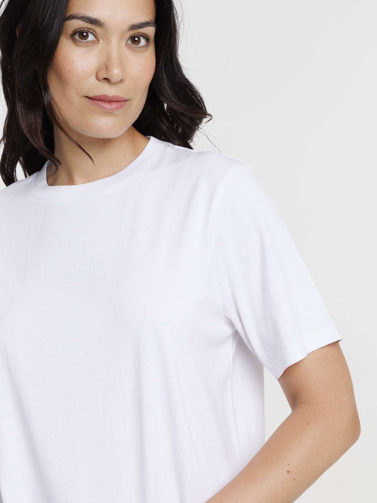 T-shirt col rond oversized blanc femme T-shirt col rond oversized blanc femme