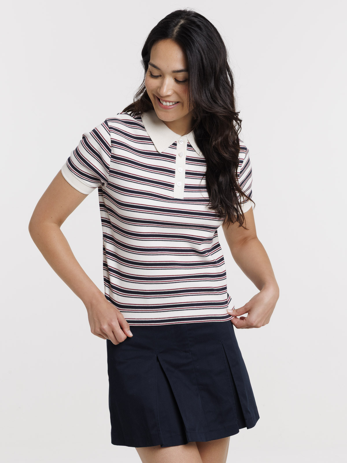 Polo rayé femme