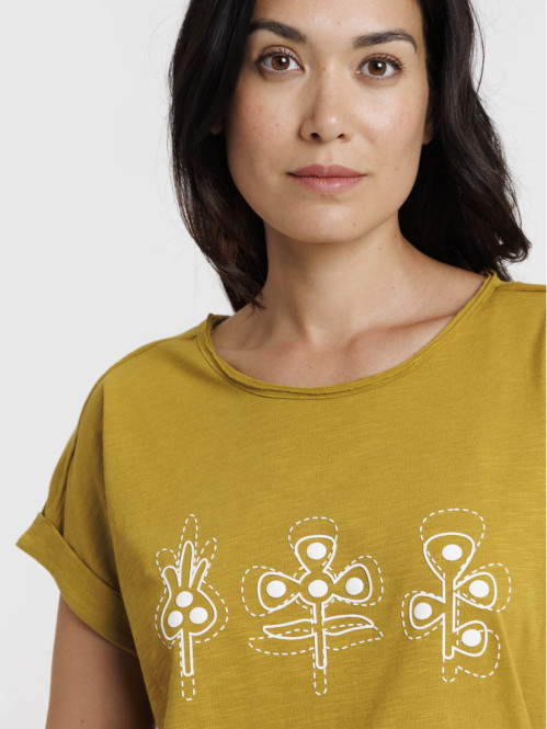 T-shirt vert indien femme