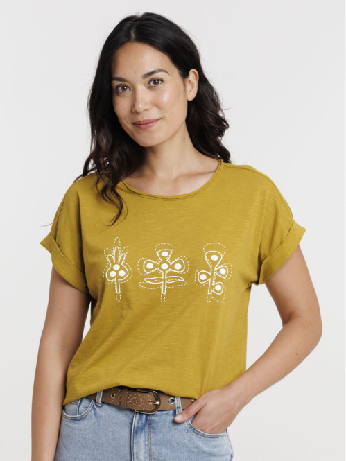 T-shirt vert indien femme