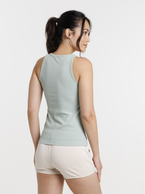Débardeur côtelé jade femme