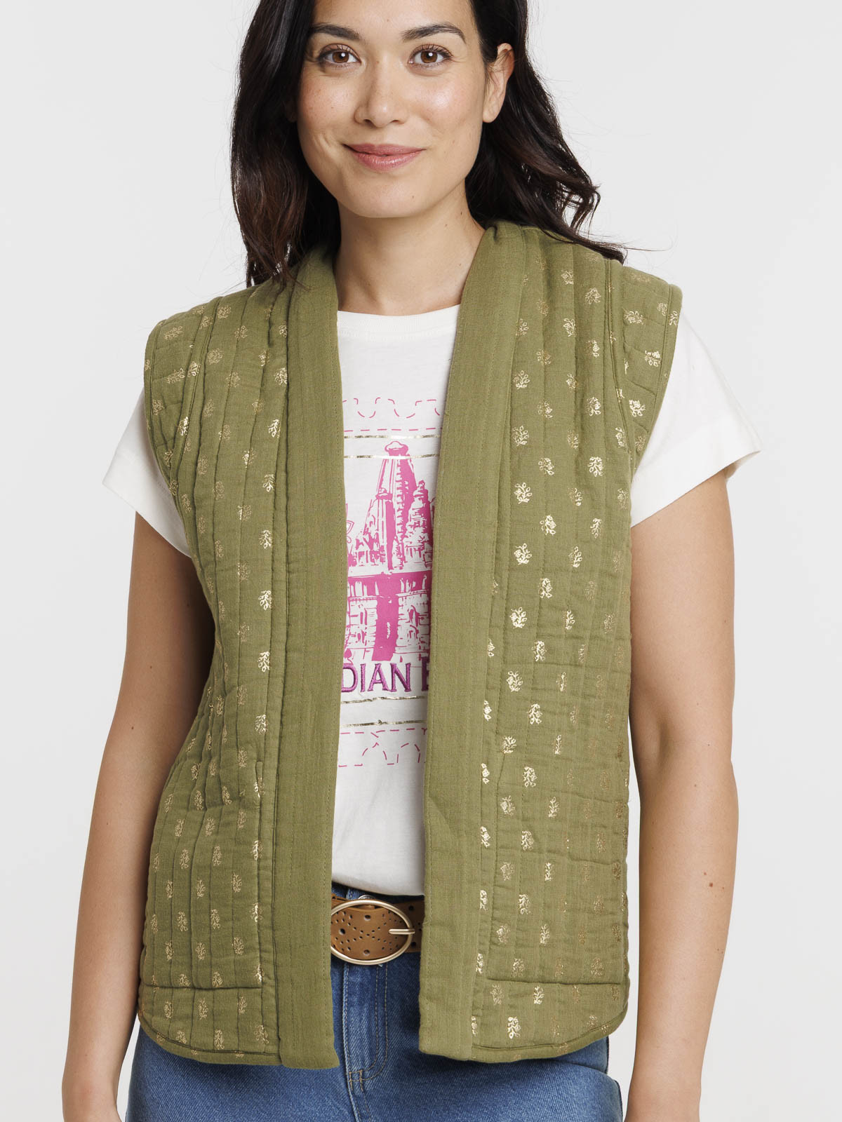 Veste femme kaki indien réversible