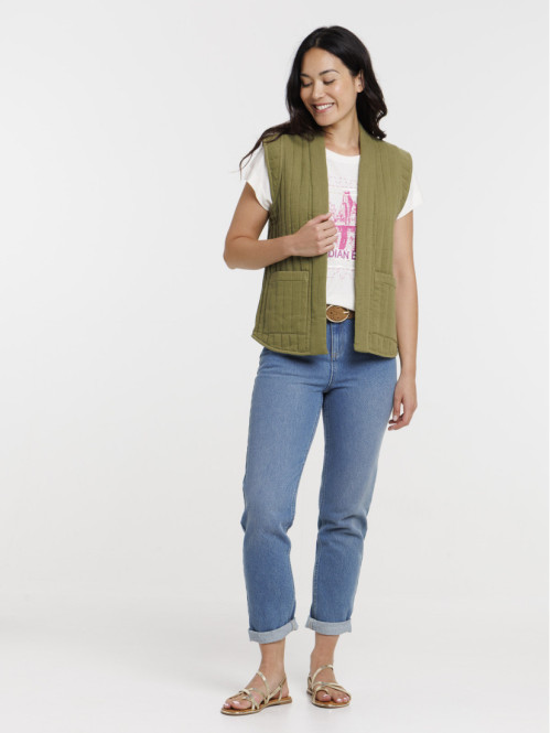 Veste femme kaki indien réversible