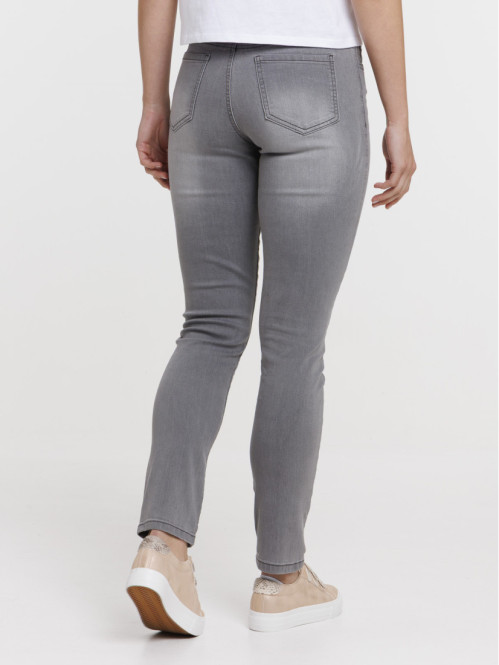 Jean slim basique gris femme
