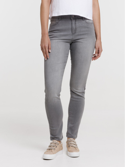 Jean slim basique gris femme