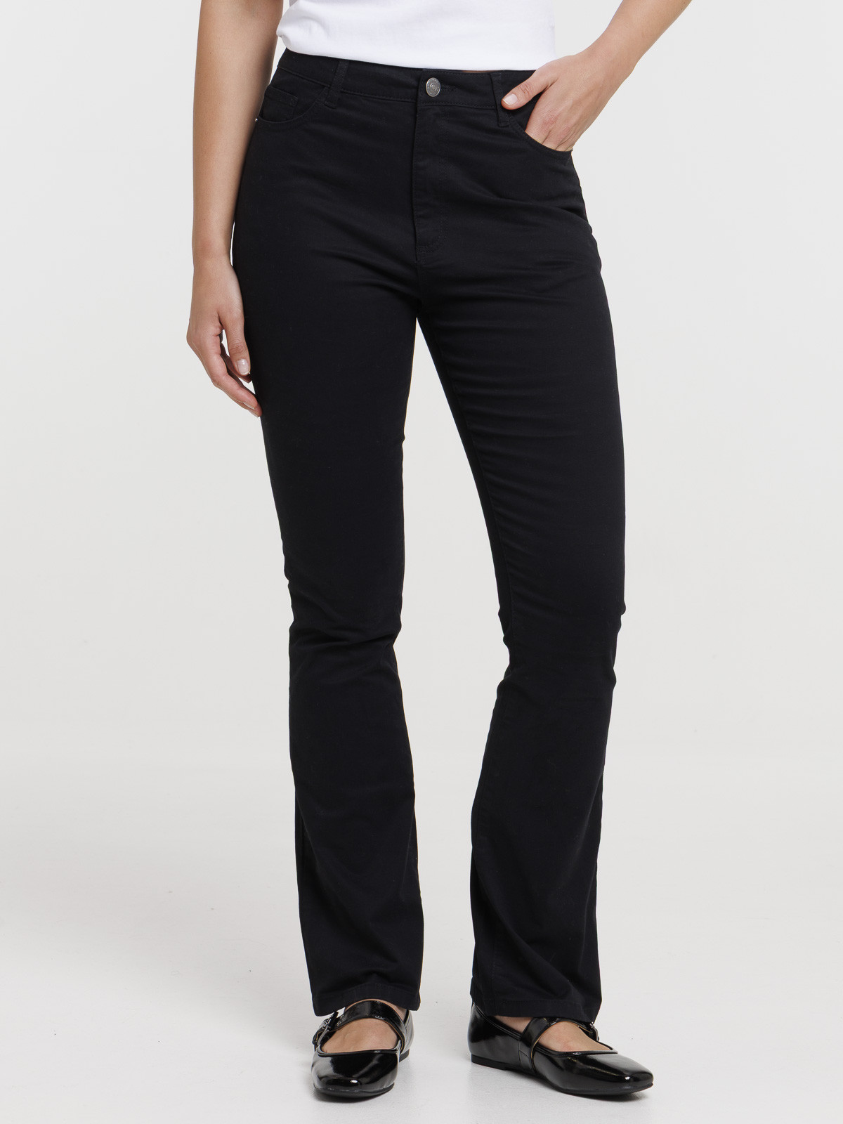 Pantalon bootcut noir femme