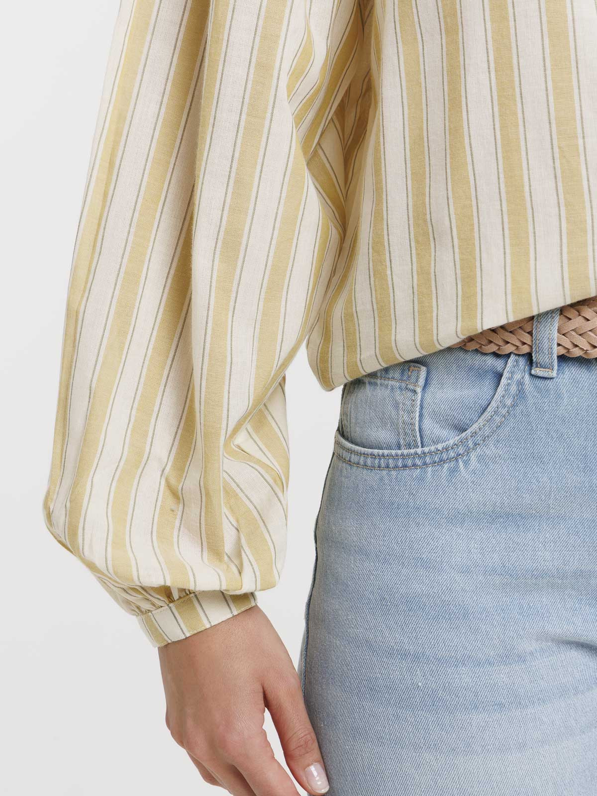 Chemise manches longues rayée femme