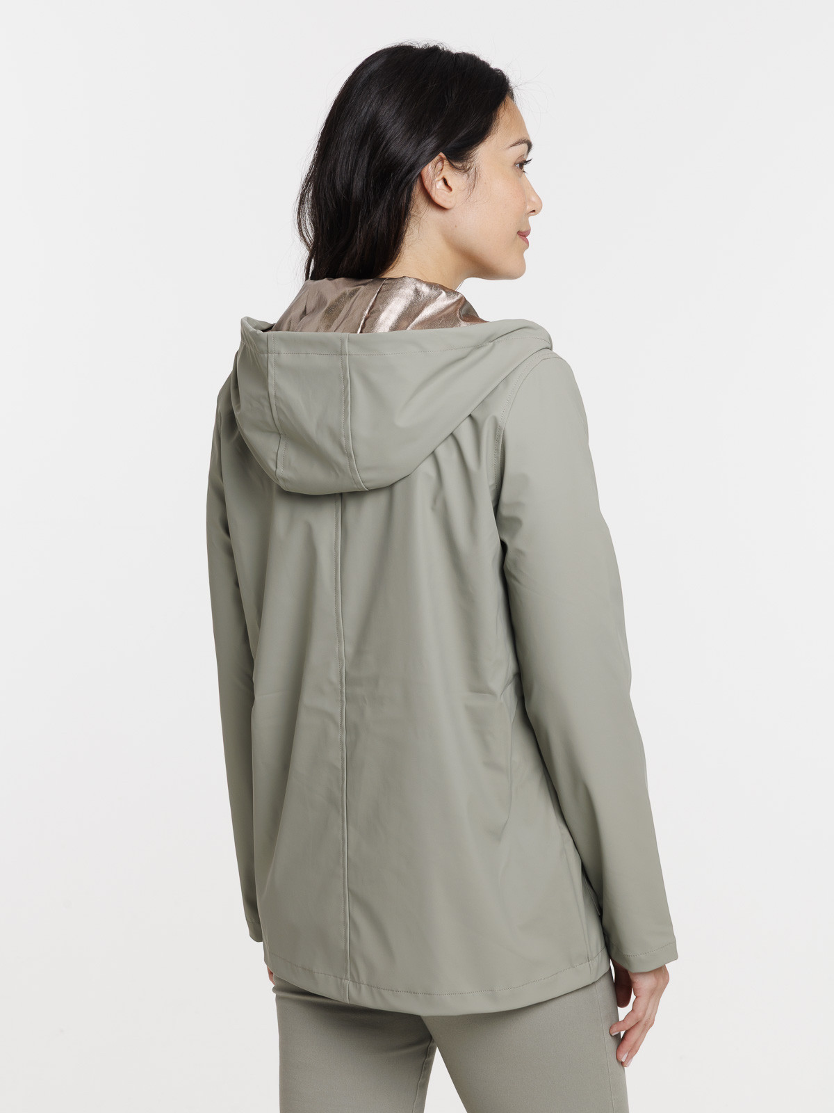 Ciré à capuche tilleul femme