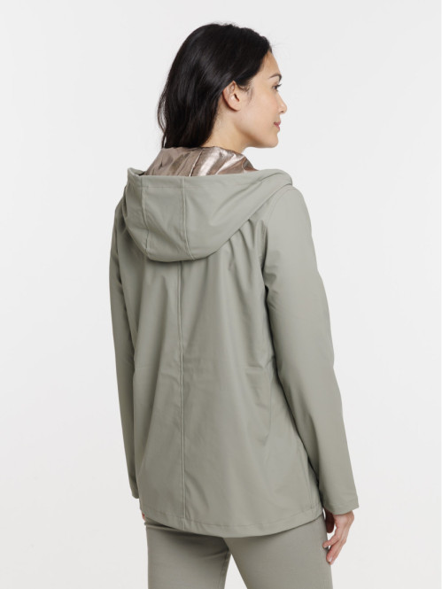 Ciré à capuche tilleul femme